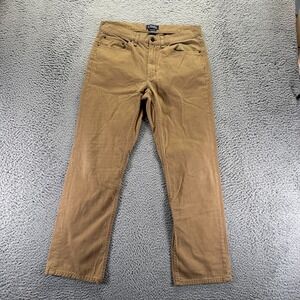 Chaps Pant Men's 32x30 Brown Cotton Chino Straight Leg Business Preppy Career